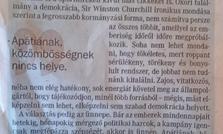 Sajtószabadságot! – üzente a sorok között a kormányközeli KESMA kecskeméti lapjában egy újságíró