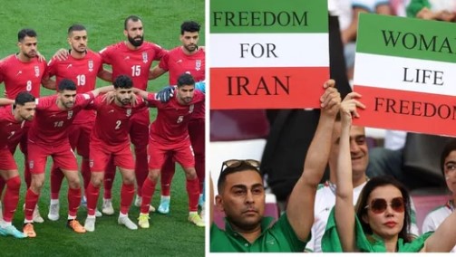 Az iráni televízió megszakította közvetítését, mert az ország válogatottja nem énekelte az iráni himnuszt