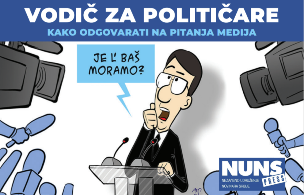 A Szerbiai Újságírók Független Egyesülete (NUNS) egy a politikusoknak az újságírókkal szembeni toleráns viselkedéséről szóló útmutatót ajándékozott Bácspalánka polgármesterének