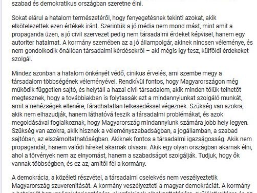50 MAGYARORSZÁGI SZERVEZET ÉS MÉDIUM TILTAKOZIK A FIDESZ AUTORITER JEGYZÉKTÖRVÉNYE ELLEN
