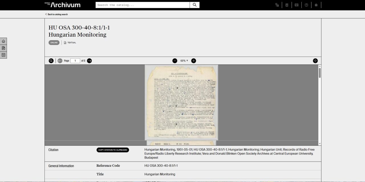 MINDENKI SZÁMÁRA KUTATHATÓVÁ VÁLTAK A SZABAD EURÓPA RÁDIÓ LEIRATAI