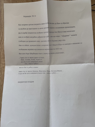 POSTAI LEVÉLBEN FENYEGETTÉK MEG AZ N1HÍRTELEVÍZIÓ MUNKATÁRSAIT