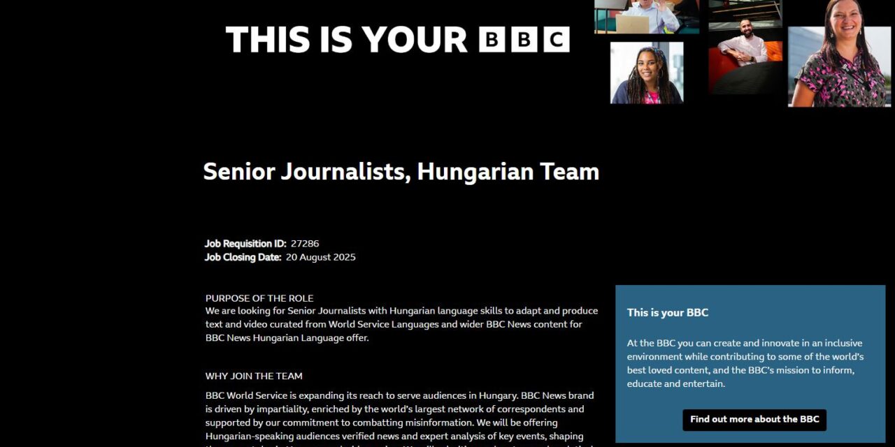 MAGYAR NYELVŰ HÍRSZOLGÁLTATÁS ÚJRAINDÍTÁSÁT TERVEZI A BBC