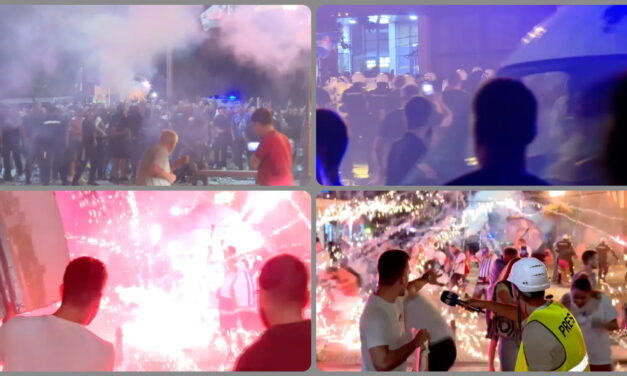 VERBÁSZON KÖVEKKEL ÉS LEFAGYASZTOTT PALACKKAL DOBÁLTÁK MEG  AZ N1 FORGATÓCSOPORTJÁT ÉS A MAŠINA HÍRPORTÁL FŐSZERKESZTŐJÉT