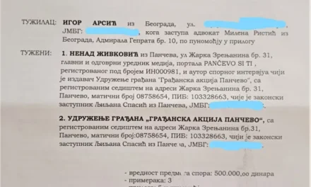 A DÉL-BÁNÁTI RENDŐRHIVATAL EGYKORI RENDŐRFŐNÖKE FÉLMILLIÓ DINÁRT KÖVETEL EGY SZATIRIKUS CIKK MIATT