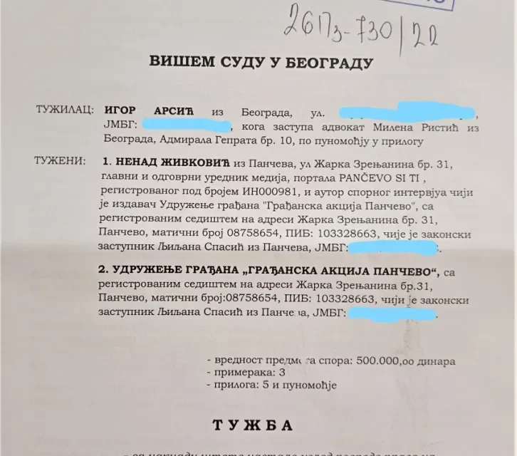 A DÉL-BÁNÁTI RENDŐRHIVATAL EGYKORI RENDŐRFŐNÖKE FÉLMILLIÓ DINÁRT KÖVETEL EGY SZATIRIKUS CIKK MIATT