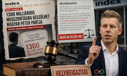 AZ INDEX BEISMERTE, HOGY VALÓTLAN ÁLLÍTÁSOKAT KÖZÖLT A TISZA PÁRT ÁLLÍTÓLAGOS GAZDASÁGI TERVEZETÉRŐL