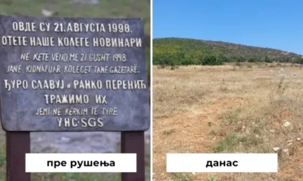 KILENCEDIK ALKALOMMAL IS LEDÖNTÖTTÉK AZ ELTŰNT KOSZOVÓI SZERB ÚJSÁGÍRÓK EMLÉKTÁBLÁJÁT