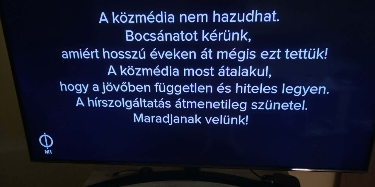 ÁTMENETILEG LEÁLLÍTOTTÁK AZ M1 ADÁSÁT, BOCSÁNATOT KÉRT A KÖZMÉDIA