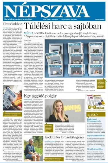 ELKÉSZÜLT AZ UTOLSÓ TÖRDELT NÉPSZAVA